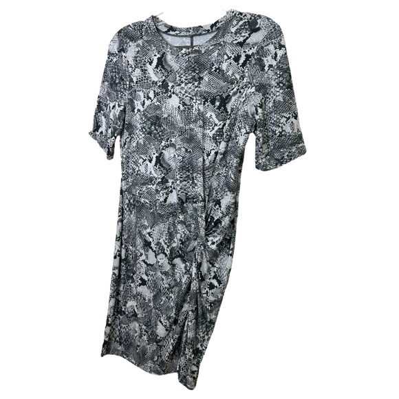 ENZA COSTA, Women’s Mini Dress in ‘Boa’ Side Knot, Crew-Neck, Black/White Medium - Picture 6 of 14